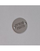 Набор шильдиков круглых матовых из нержавеющей стали AISI304, диаметр 15х0,8 мм с гравировкой РУЧНАЯ РАБОТА (10 шт.)