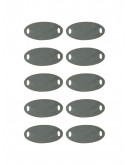 Набор шильдиков овальных матовых из нержавеющей стали AISI304, размер 16х8х0,8 мм  (10 шт.)