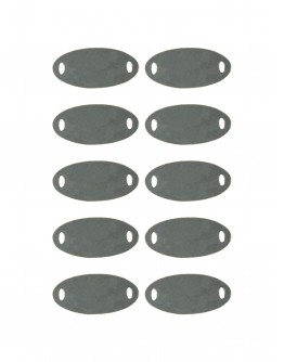 Набор шильдиков овальных матовых из нержавеющей стали AISI304, размер 16х8х0,8 мм  (10 шт.)