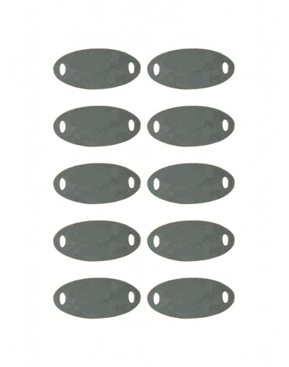 Набор шильдиков овальных матовых из нержавеющей стали AISI304, размер 16х8х0,8 мм  (10 шт.)