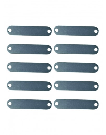 Набор шильдиков матовых из нержавеющей стали AISI304, размер 45х10х1 мм (10 шт.)