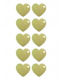 Набор шильдиков "Сердце" из латуни марки Л63, размер 20х17х0,8 мм (10 шт.)