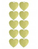 Набор шильдиков "Сердце" из латуни марки Л63, размер 20х18х0,8 мм (10 шт.)