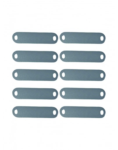 Набор шильдиков матовых из нержавеющей стали AISI304, размер 40х10х0,8 мм (10 шт.)