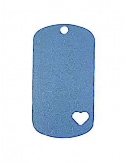 Жетон с отверстием в виде сердца из нержавеющей стали AISI304, размер 50х28мм 