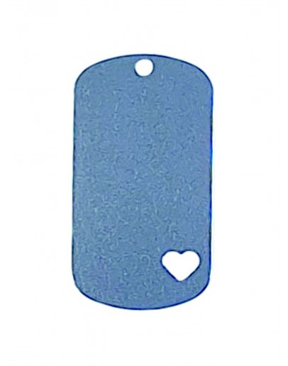 Жетон с отверстием в виде сердца из нержавеющей стали AISI304, размер 50х28мм 